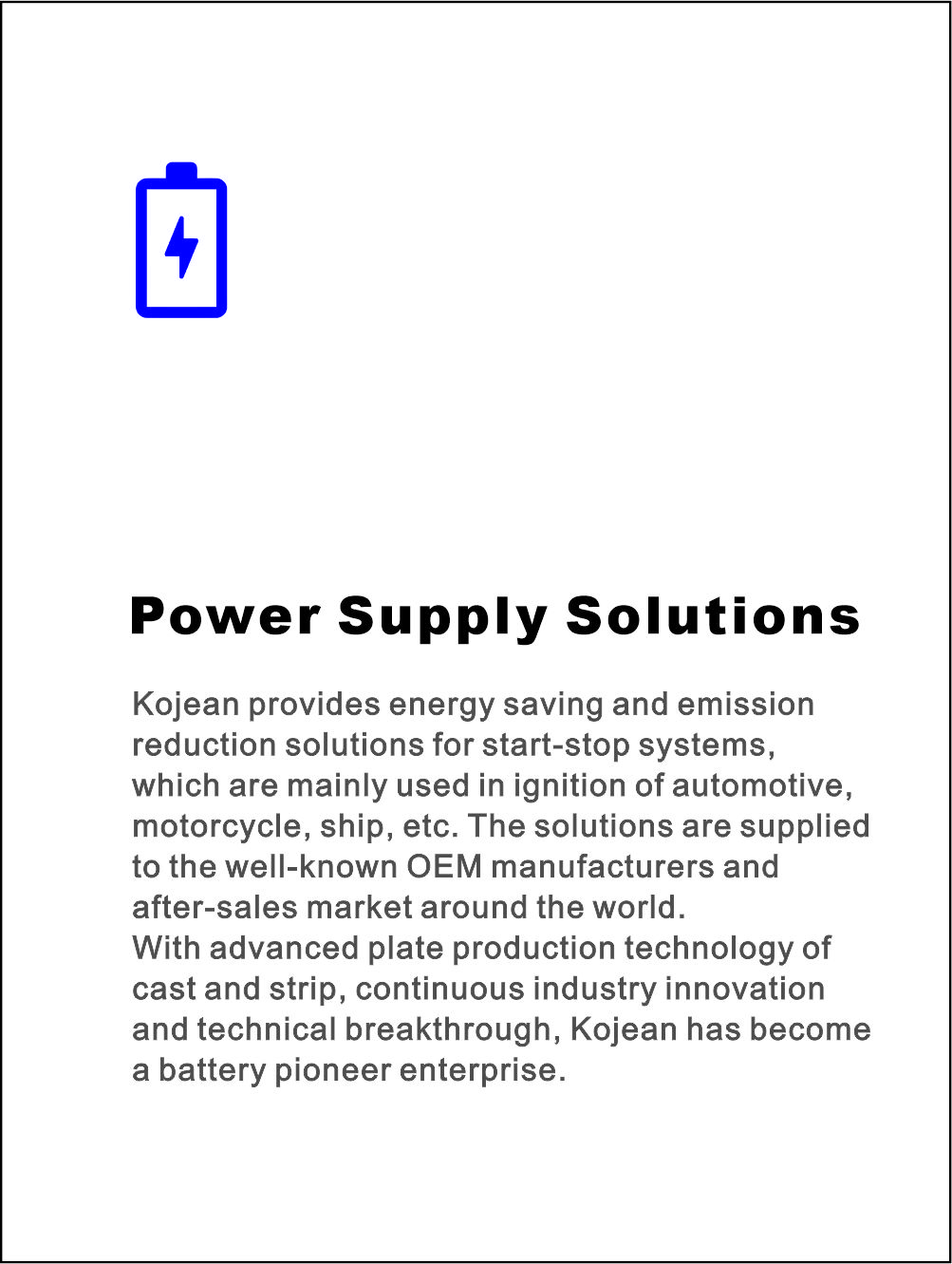 Power Supply Solutions